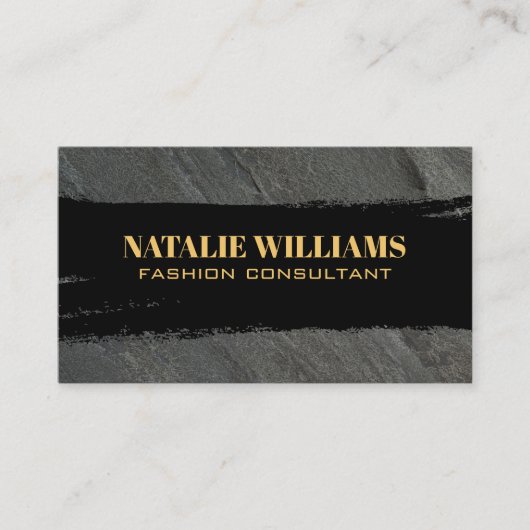 Carte De Visite Noir Chic Noir Brossé Noir (Devant)