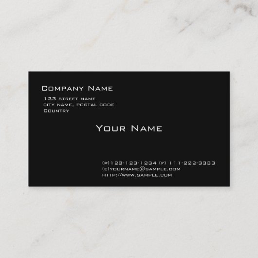 Carte De Visite Noir clair (Devant)