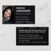 Carte De Visite Noir clair classique recherche d'emploi minimal él (Devant / Derrière)