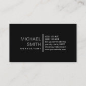 Carte De Visite Noir clair élégant gris moderne (Dos)