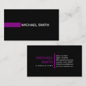 Carte De Visite Noir clair élégant Moderne violet (Devant / Derrière)