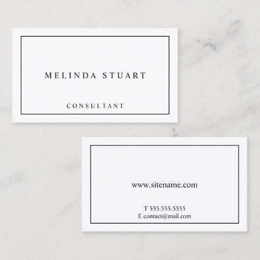 Carte De Visite Noir clair et blanc (Devant / Derrière)