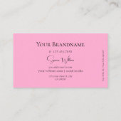 Carte De Visite Noir clair et rose moderne avec logo professionnel (Dos)