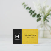 Carte De Visite Noir clair & Jaune Professionnel Moderne (Debout devant)