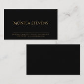Carte De Visite Noir clair professionnel avec texte or élégant (Devant / Derrière)