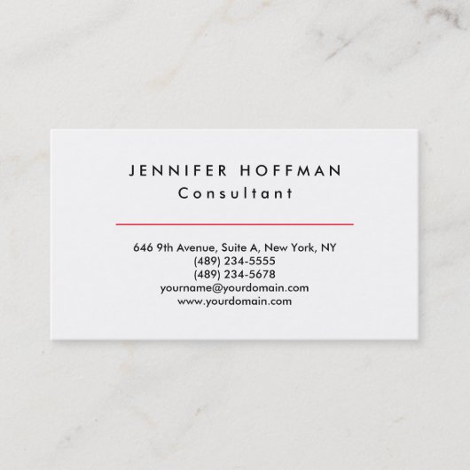 Carte De Visite Noir clair simple Noir Blanc Professionnel (Devant)