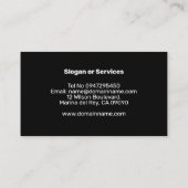 Carte de visite noir classique (Dos)