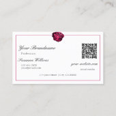 Carte De Visite Noir classique et blanc Rouge Rose Initiales Code  (Dos)