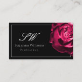 Carte De Visite Noir classique et blanc Rouge Rose Initiales Code  (Devant)
