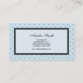 Carte De Visite Noir classique moderne Polka Point Rouge Ruban (Dos)