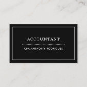 Carte de visite noir comptable simple (Devant)