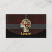 Carte de visite noir cuir rouge ceinture Brown crâ (Devant)