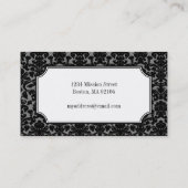 Carte De Visite Noir damé cadre frontière consultant professionnel (Dos)