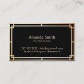 Carte De Visite Noir d'ananas et restauration modernes d'événement (Dos)