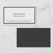 Carte de visite noir d'assistant de médecin de (Devant / Derrière)