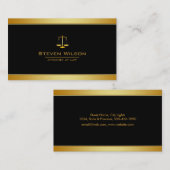 Carte De Visite Noir d'avocat et échelle juridique d'or (Devant / Derrière)