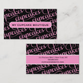 Carte De Visite Noir de 311 petits gâteaux (Devant / Derrière)