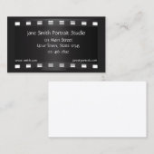 Carte de visite noir de bande de film (Devant / Derrière)