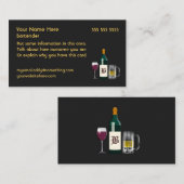 Carte De Visite Noir de barman (Devant / Derrière)