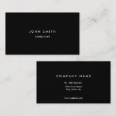 Carte De Visite Noir de base simple, bilatéral (Devant / Derrière)