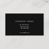 Carte De Visite Noir de base simple, bilatéral (Dos)
