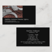 Carte De Visite Noir de brun de police d'investigateur privé (Devant / Derrière)