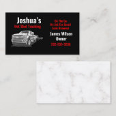 Carte de visite noir de camion à chaud (Devant / Derrière)