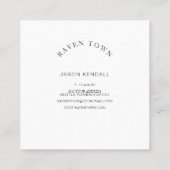 Carte de visite noir de carré de corneille de (Dos)