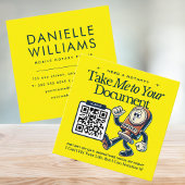 Carte de visite noir de code QR jaune