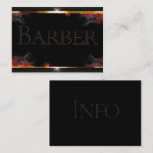 Carte De Visite Noir de coiffeur, gris, or (Devant / Derrière)