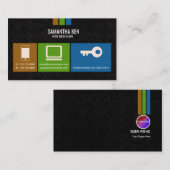 Carte de visite noir de concepteur de Web de carte (Devant / Derrière)
