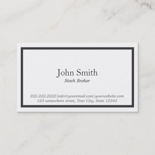 Carte de visite noir de courtier courant de (Devant)
