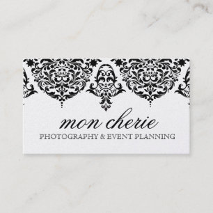 Carte De Visite Noir de damassé de 311 lundi Cherie