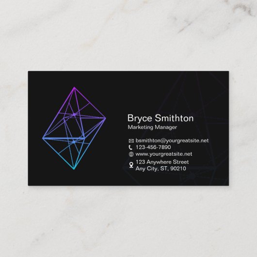 Carte de visite noir de démarrage technologique de (Dos)