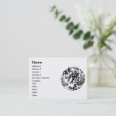 Carte de visite noir de dragon (Debout devant)