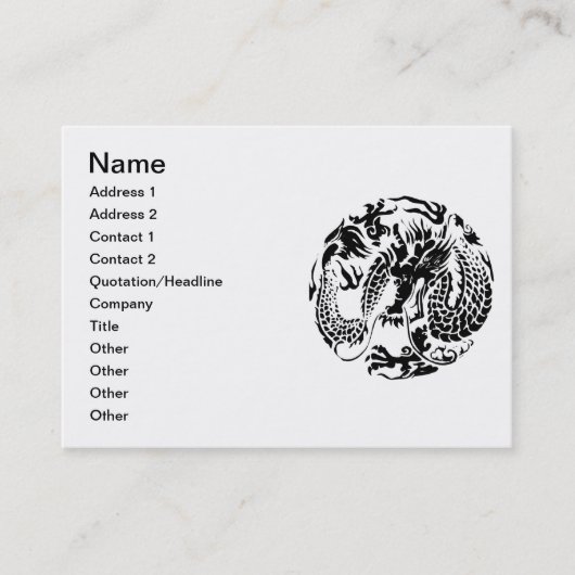 Carte de visite noir de dragon (Devant)