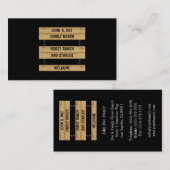 Carte De Visite Noir de ferme de bétail d'écuries de ranch de (Devant / Derrière)