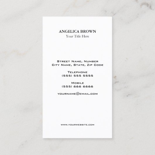 Carte de visite noir de feuille d'érable (Dos)