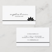 Carte de visite noir de fleur de Lotus (Devant / Derrière)