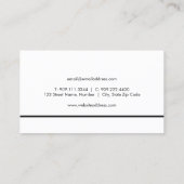 Carte de visite noir de fleur de Lotus (Dos)