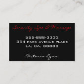 Carte De Visite noir de fleurs de cerisier (Dos)