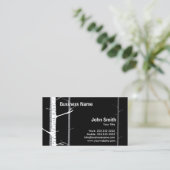 Carte de visite noir de la forêt de bouleaux blanc (Debout devant)