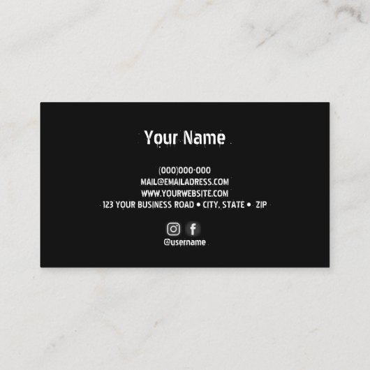 carte de visite noir de la gelée de mode (Dos)