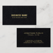 Carte De Visite Noir de la meilleure qualité de luxe moderne (Devant / Derrière)