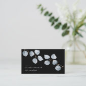 Carte De Visite Noir de la simplicité | d'eucalyptus (Debout devant)