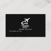 Carte de visite noir de l'agent de voyage (Devant)