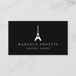 Carte De Visite Noir de logo de Tour Eiffel