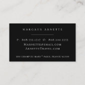 Carte De Visite Noir de logo de Tour Eiffel (Dos)