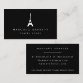 Carte De Visite Noir de logo de Tour Eiffel (Devant / Derrière)