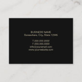 Carte De Visite Noir de luxe de design d'intérieur et damassé d'or (Dos)